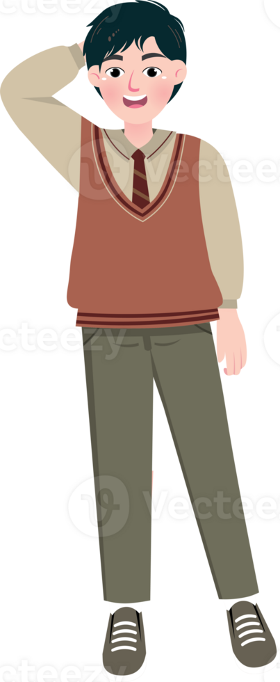 Korean Student Looking Confident and Sharp png
