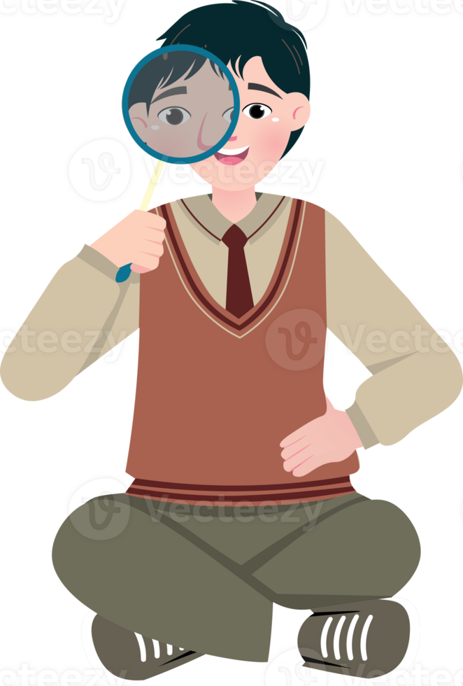 Handsome Korean Student with Glasses png