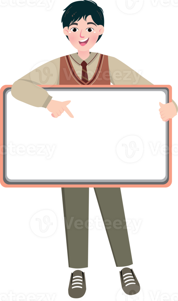 orean Teen Standing in Front of Chalkboard png
