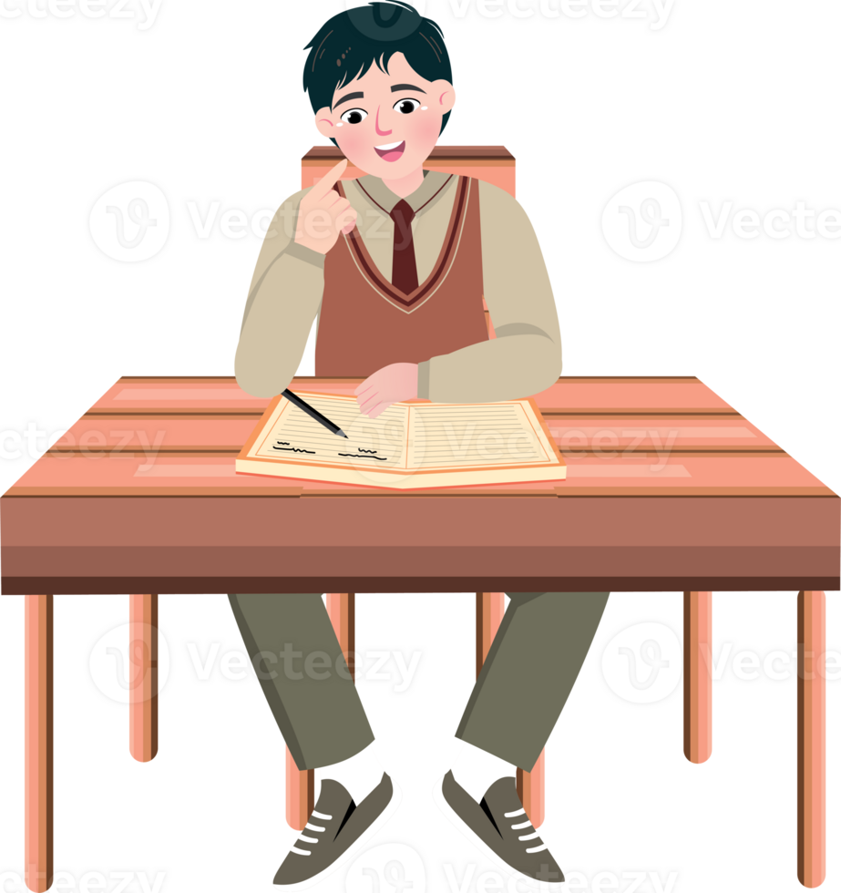 Korean Student with Serious Expression in Uniform png