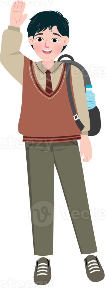 Korean Senior High School Boy Standing in Uniform png