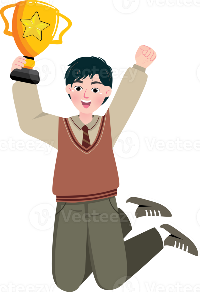 Korean Boy Enjoying School Environment png