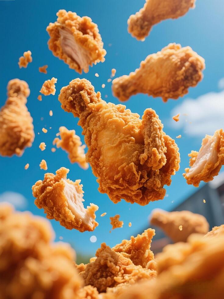 Fried chicken float photo