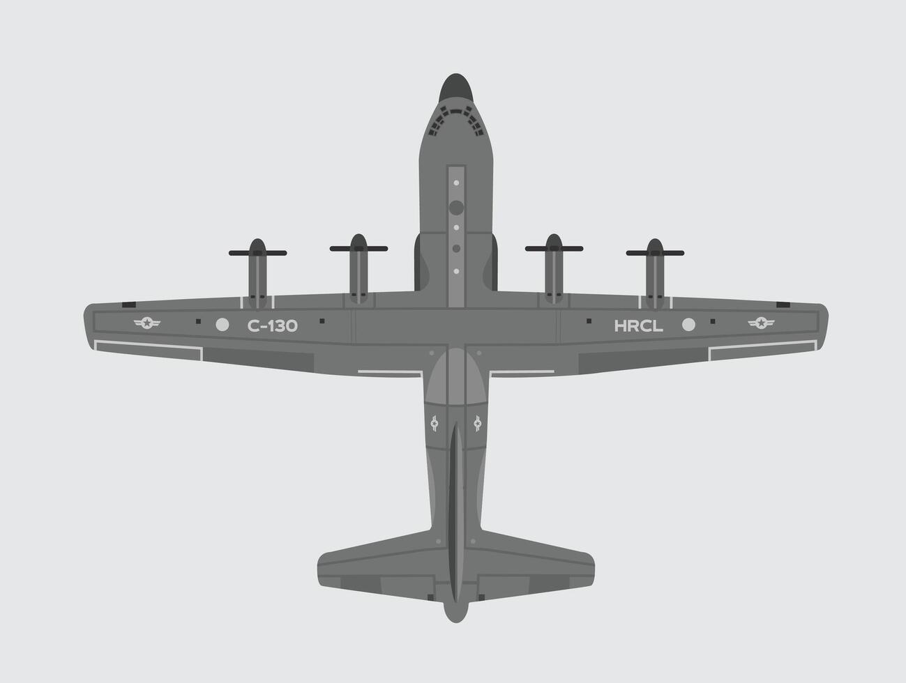 C-130 hercules, military technology illustration of fighter aircraft, modern bomber type fighter aircraft with details. isolated bomber for study and poster vector