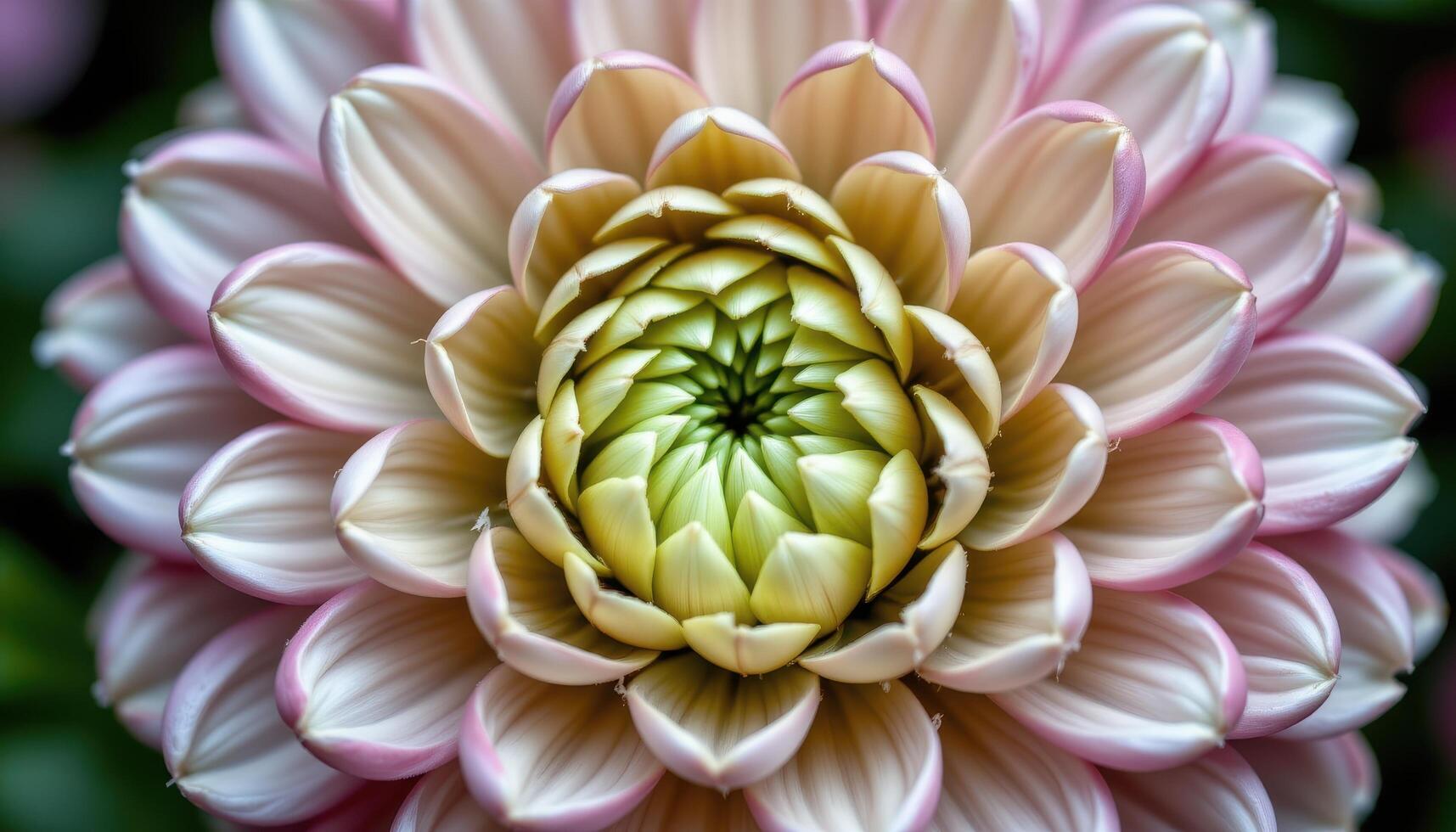 close up view of a ranunculus flower with densely layered petals spiraling towards its center. photo