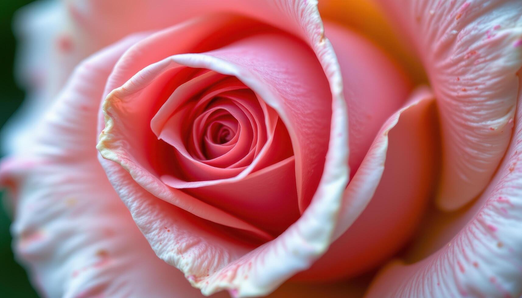 close up view of a curled rose petal captured at macro level showing soft textures and pink gradients. photo