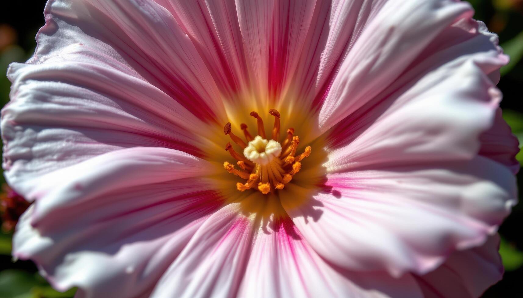 close up view of a garden bloom captured in shadow and light with contrasting textures. photo