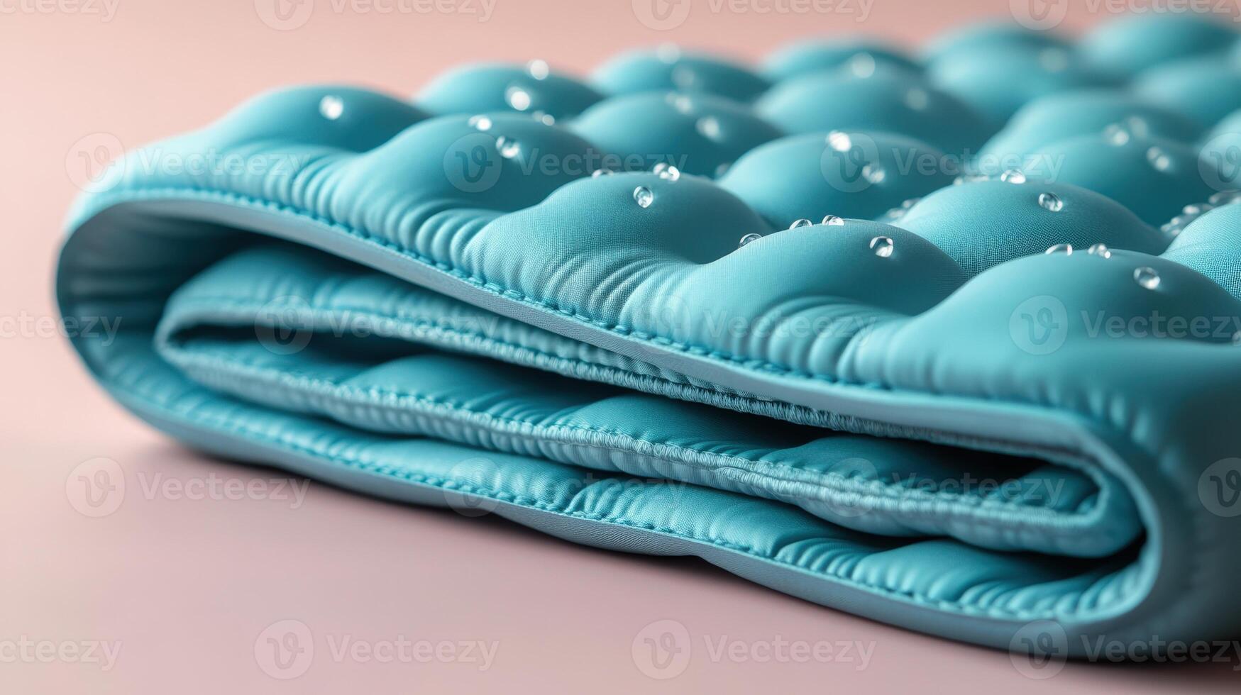 A blue blanket with water droplets on it photo