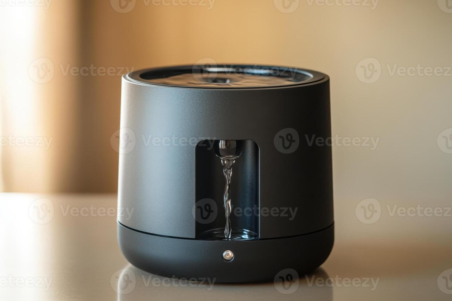 A black and white photo of a small black and white coffee maker