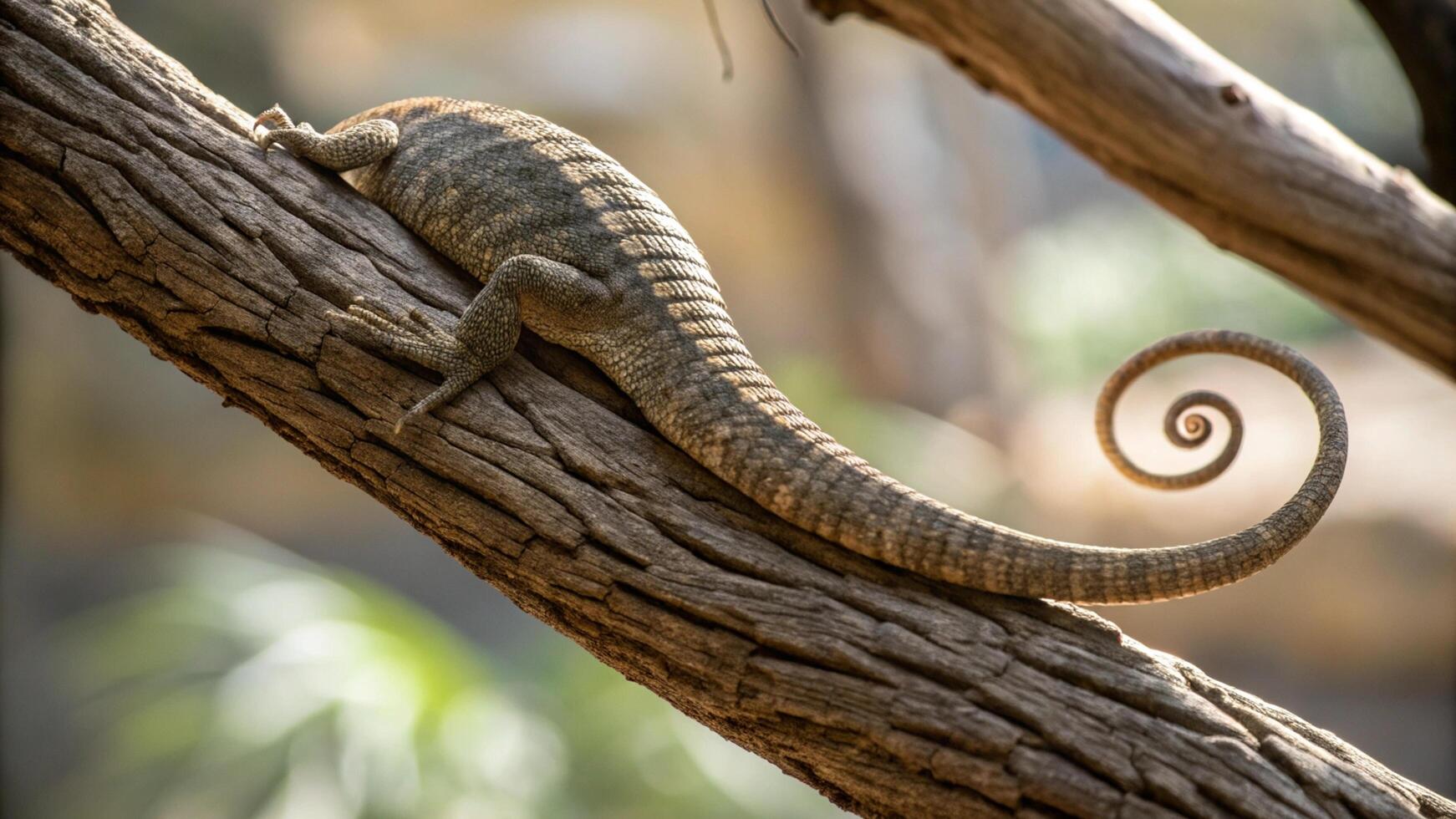 A lizard is sitting on a branch photo