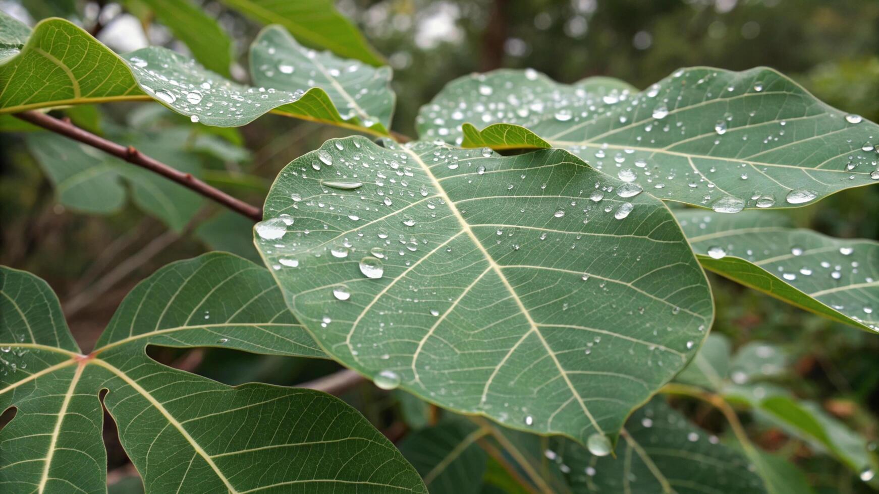 A close up of a tree with water droplets on it photo
