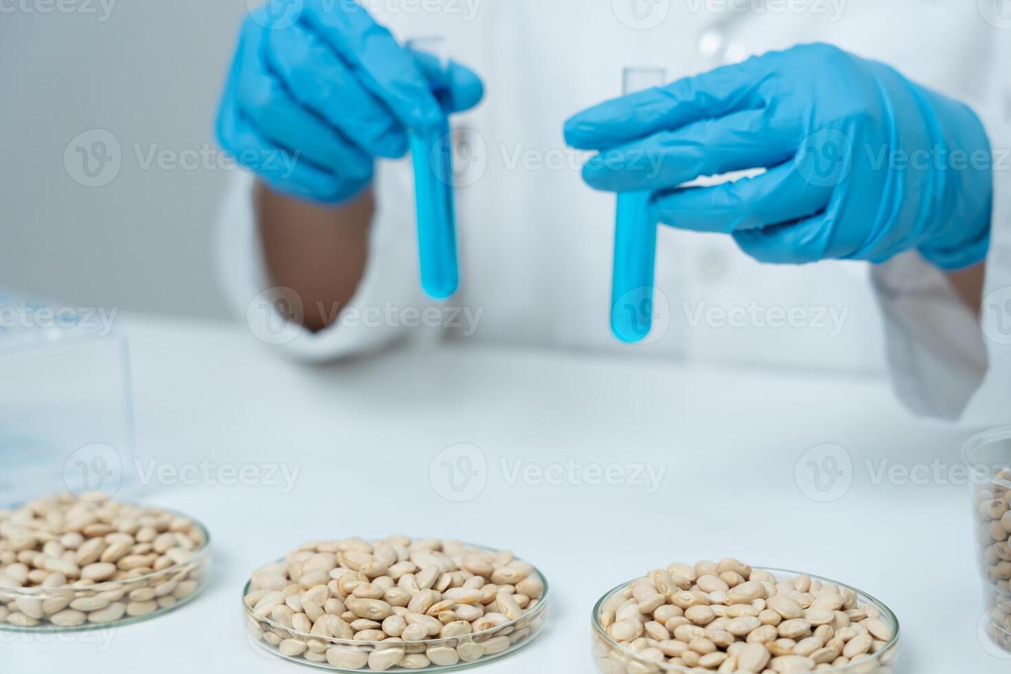 biochemical sample in advanced scientific laboratory. Medical professional check chemical mix microbiological developmental of viral. Biotechnology research in science lab. cosmetic. photo