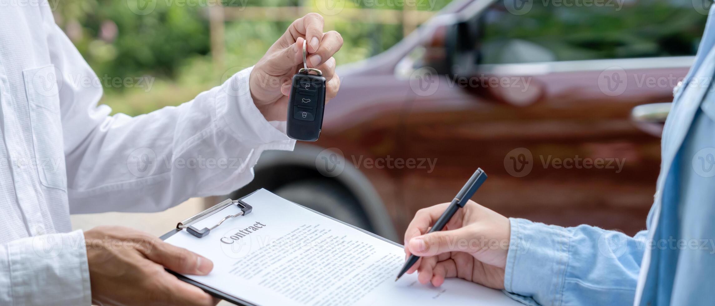 lease, rental car, sell, buy. Sign contract for new and used Car. Sales, loan credit financial, rent vehicle, insurance, renting, dealer, installment, car care business photo