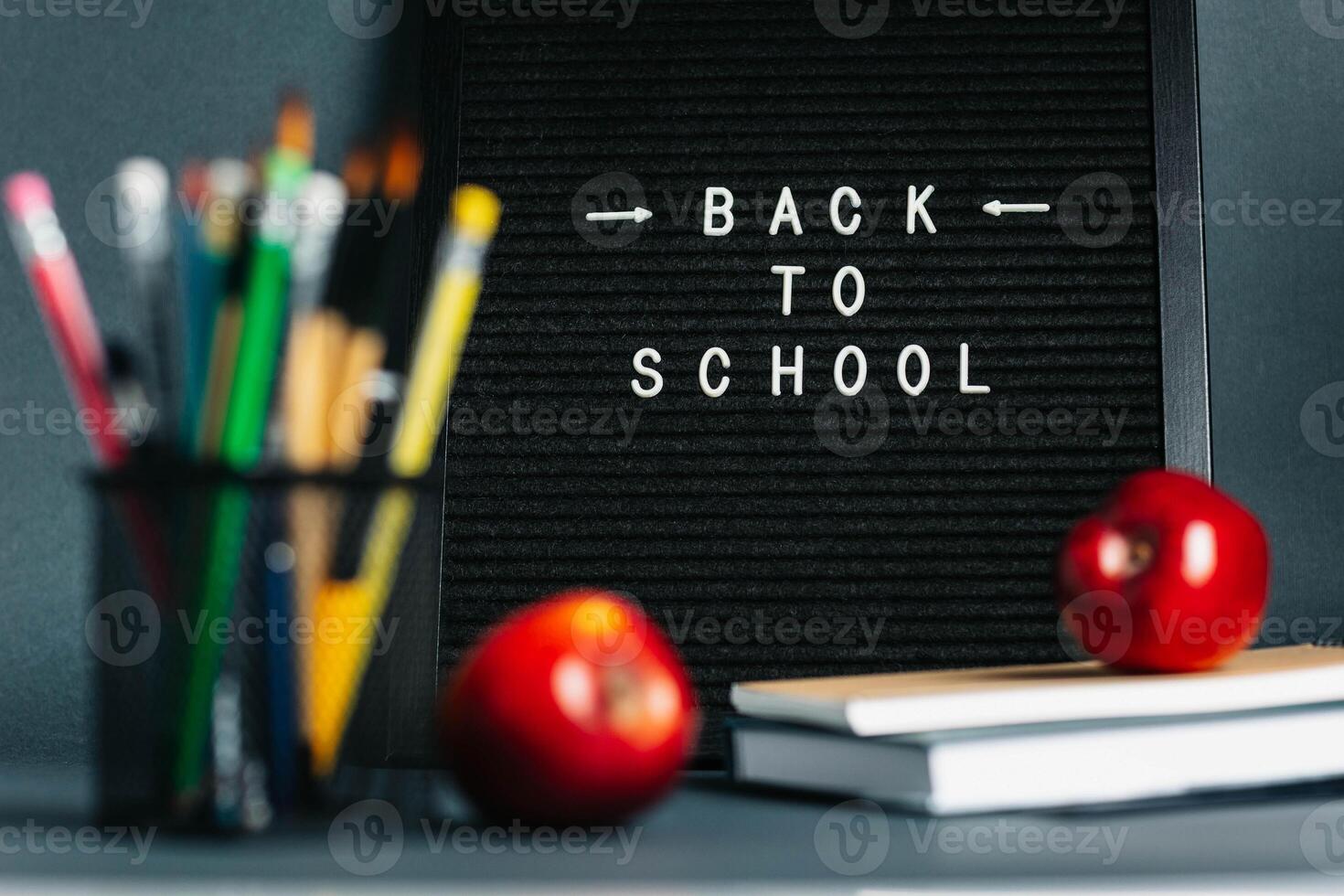 Education and Learning Theme with Back to School Sign photo