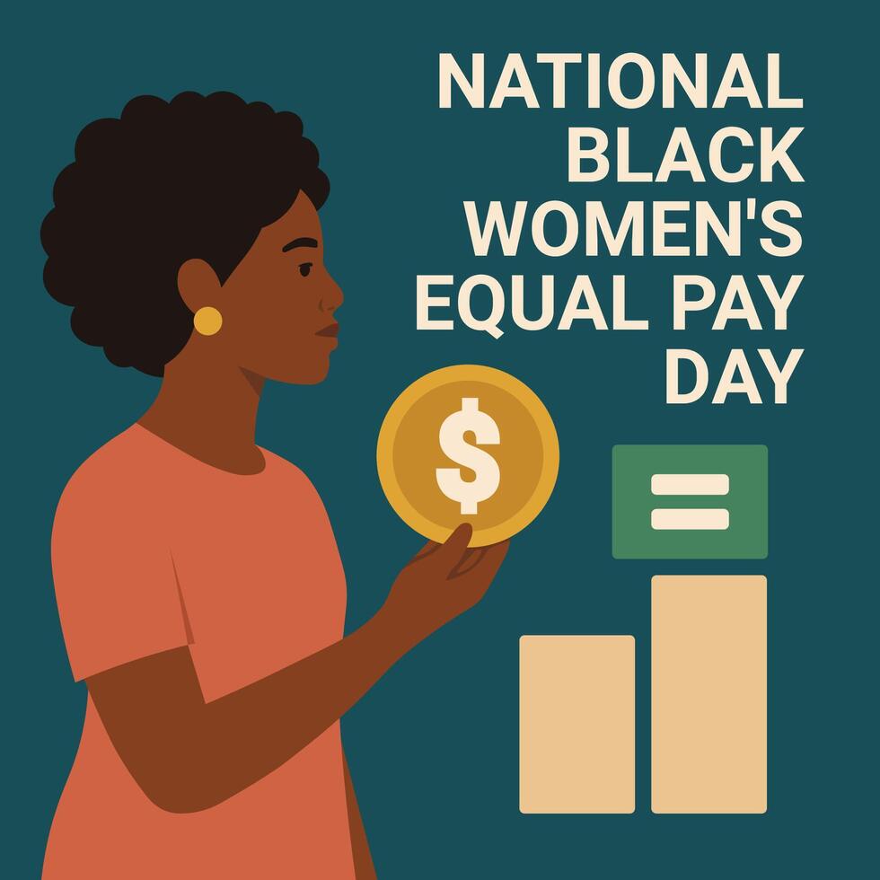 National black women's equal pay day vector