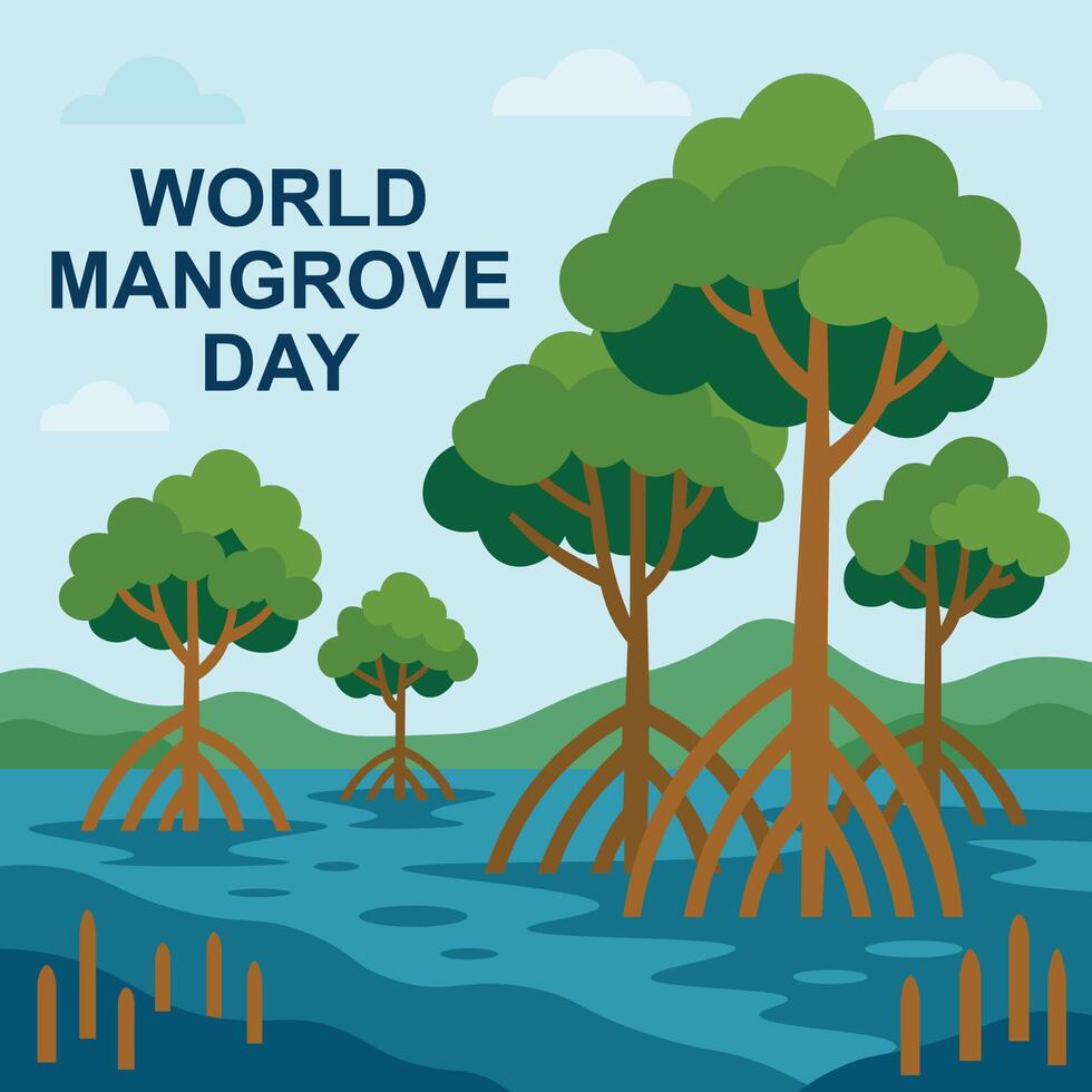 World mangrove day concept illustration vector