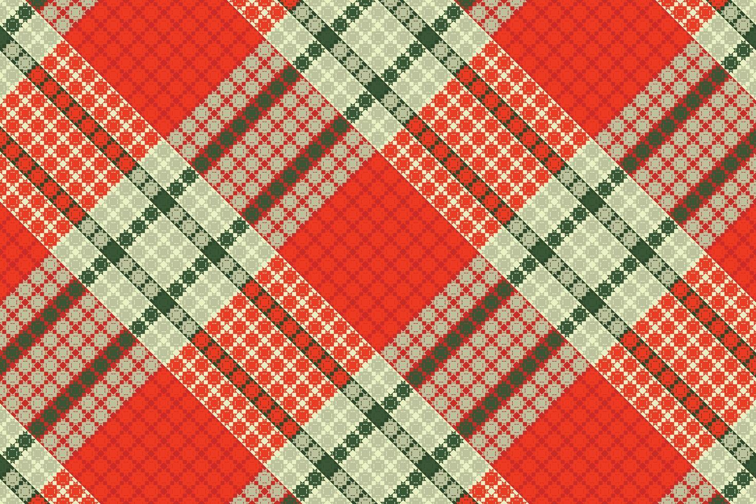 A red and green plaid pattern vector