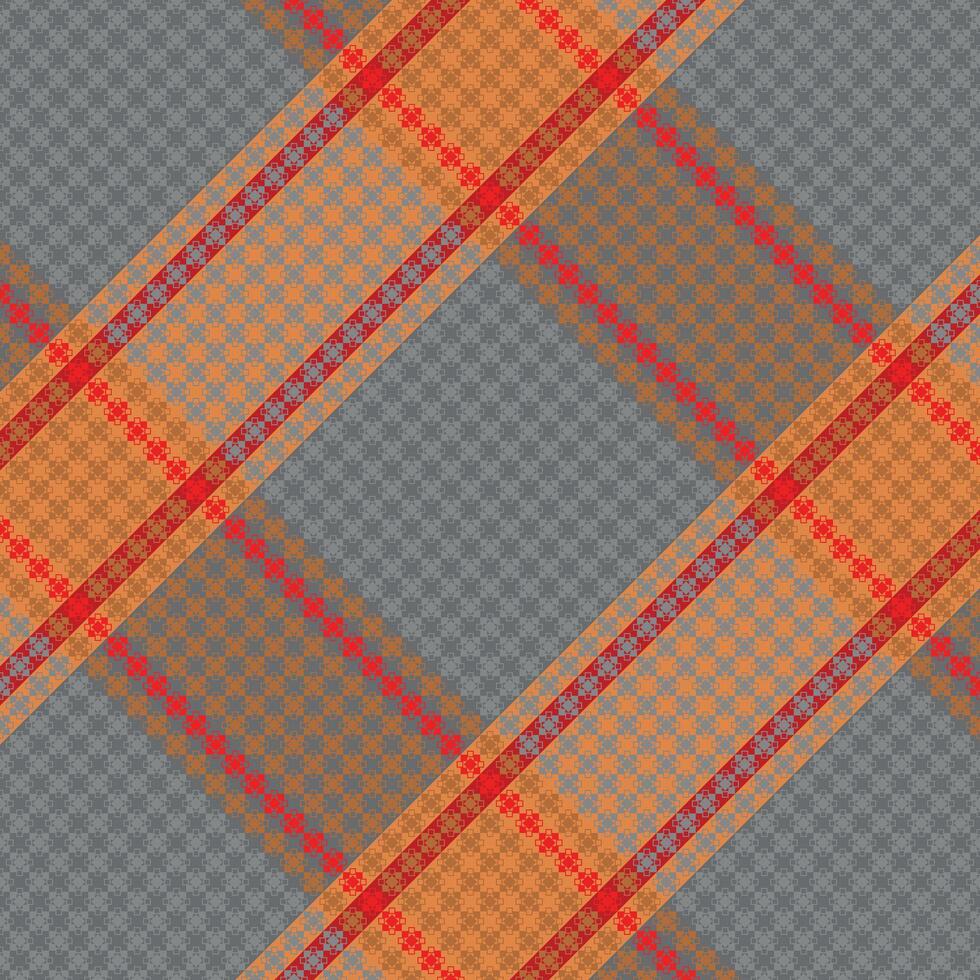 A plaid pattern in orange and red vector