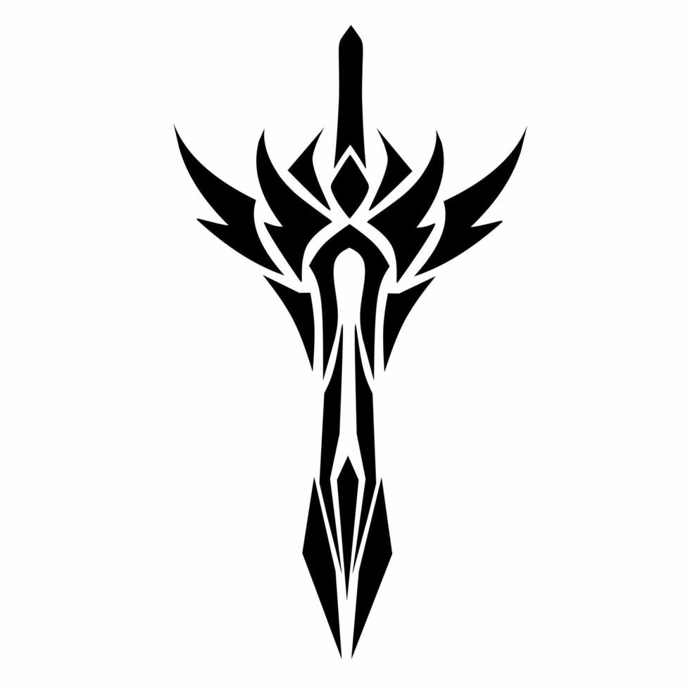 illustration design graphic of abstract tribal art sword vector