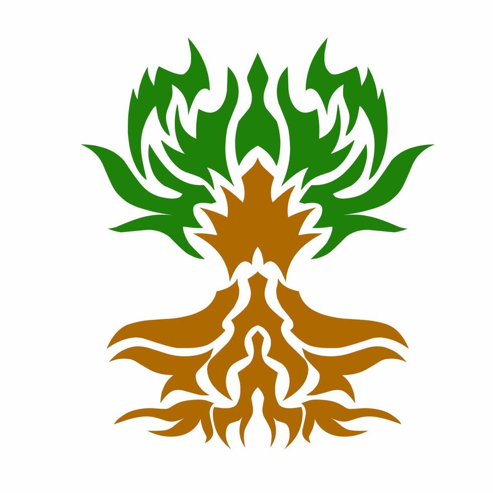 Illustration design tribal art sketch tree vector