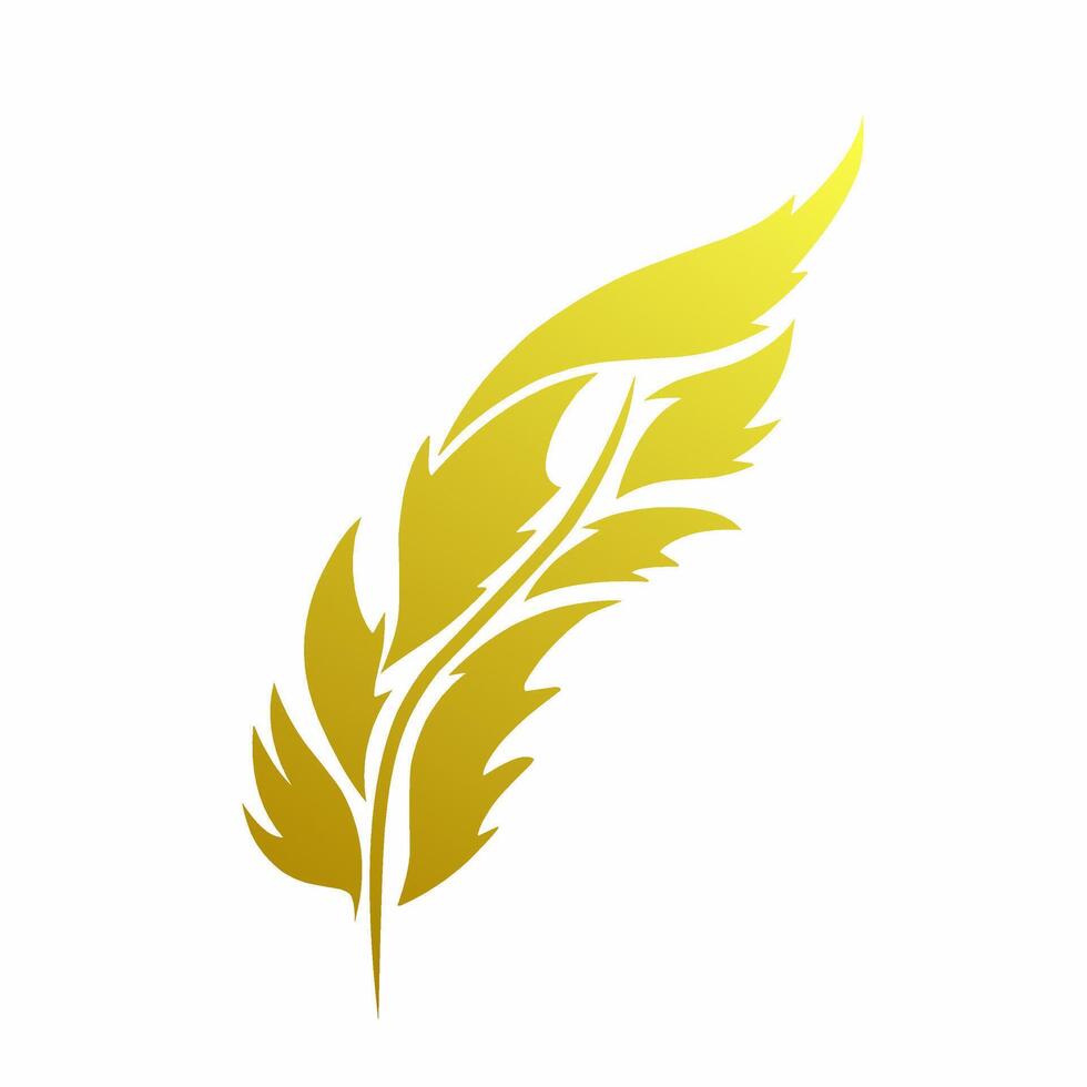 Elegant Golden Feather Logo Design vector