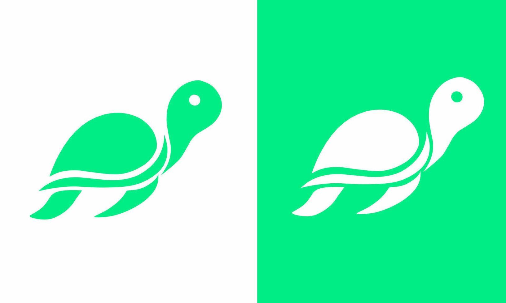 illustration of a modern and minimalist turtle logo design vector