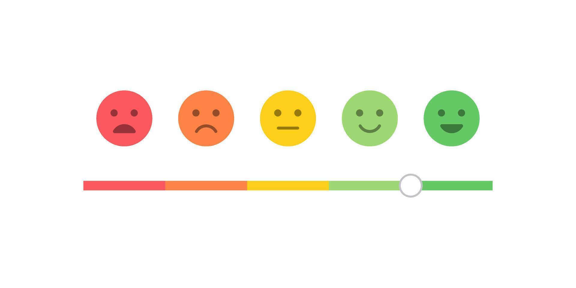 Satisfaction Scale with Emoticons vector