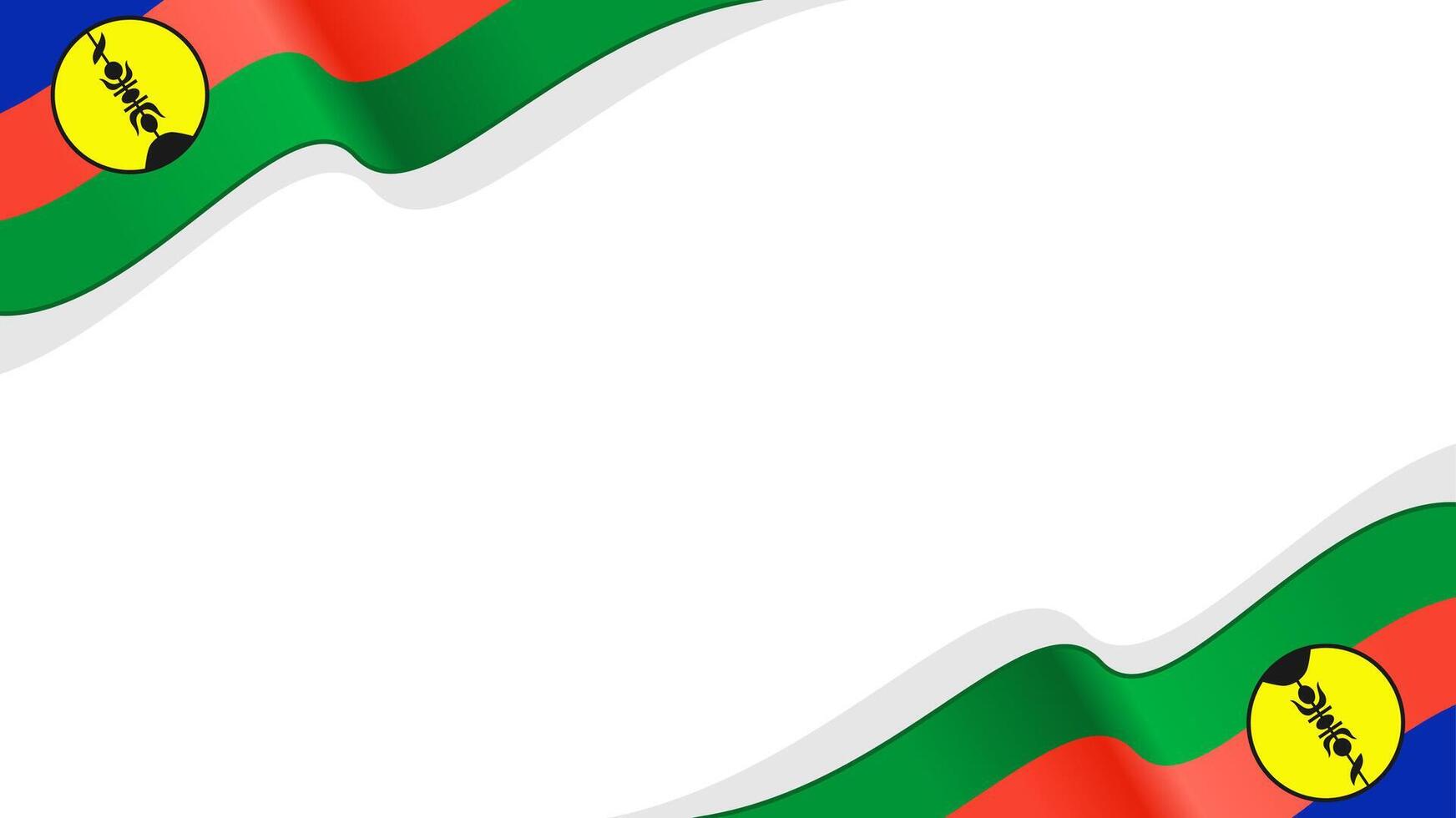 waving new caledonia flag frame background with copy space for text. new caledonia national day vector