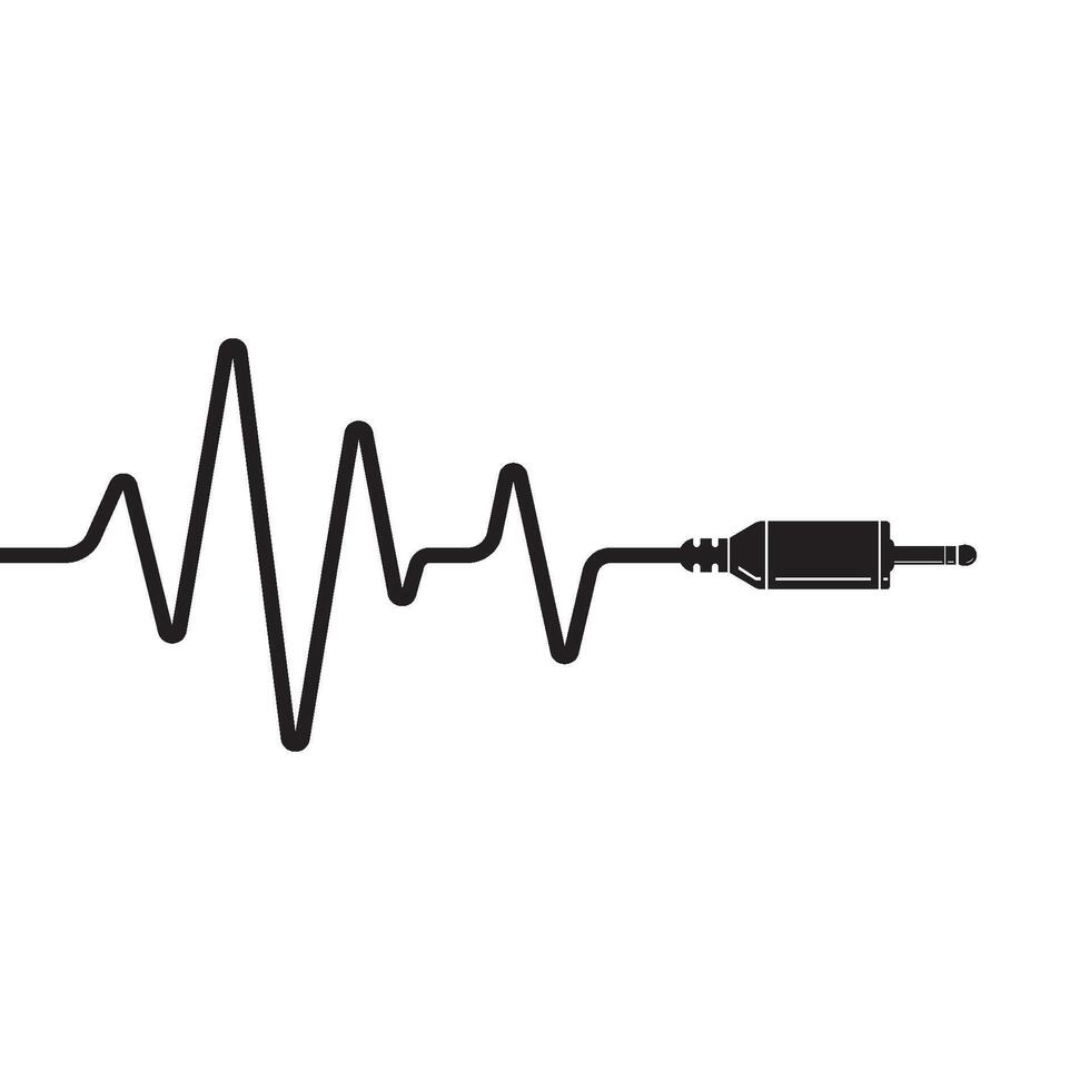 audio jack icon design vector