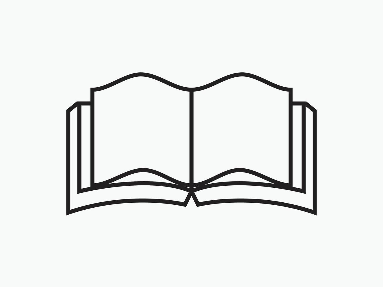 Minimalist Open Book Icon vector