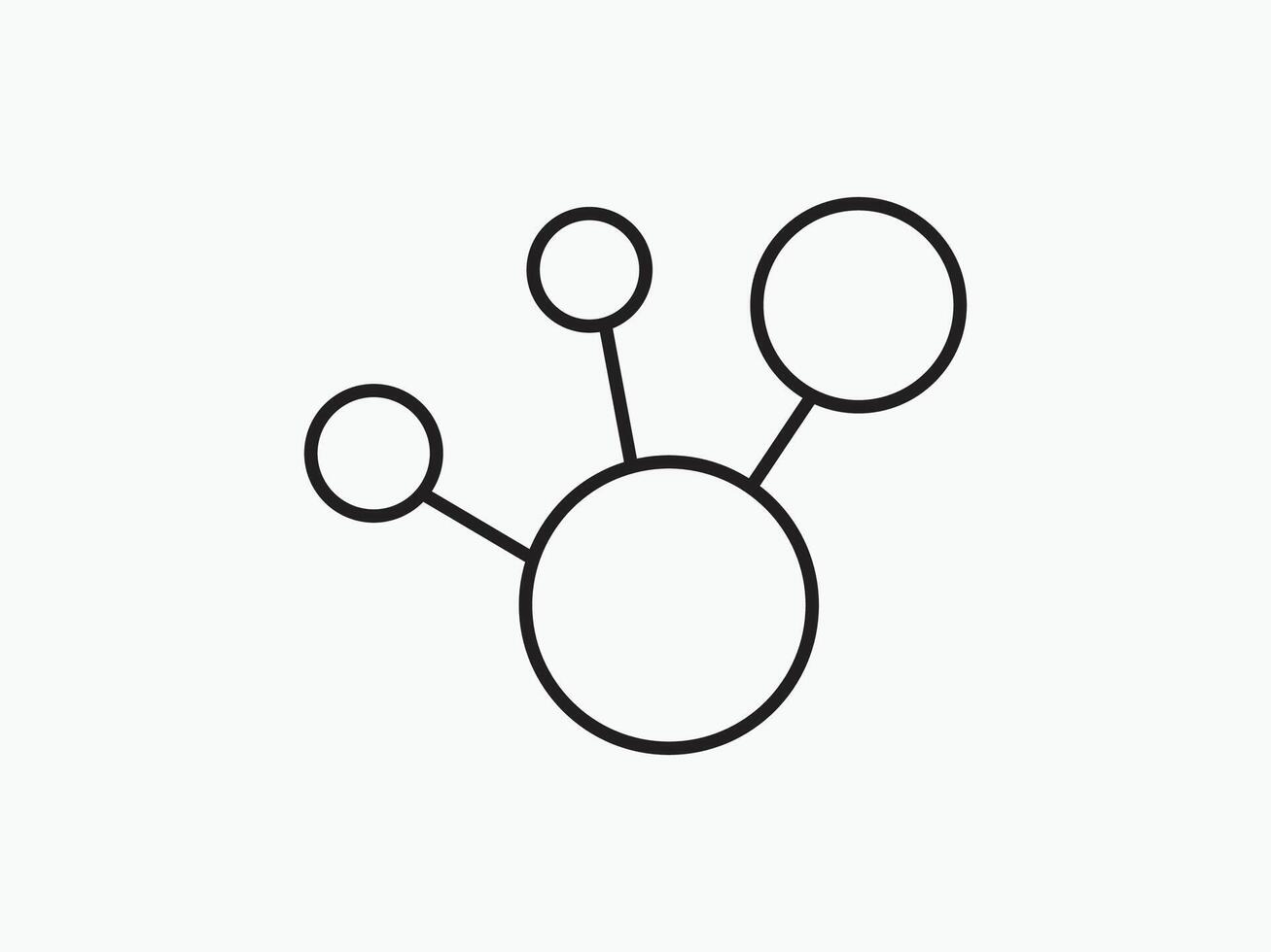 Minimal line art of a sharing or network connection icon vector