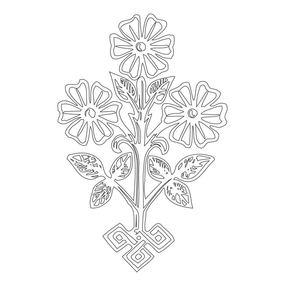 Floral elements for decorative vector