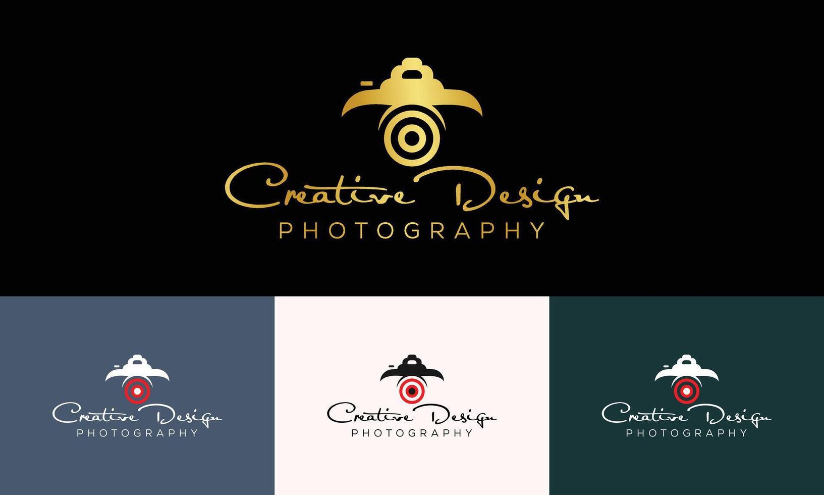 Creative Design Gold and White Variation Photography Logo vector