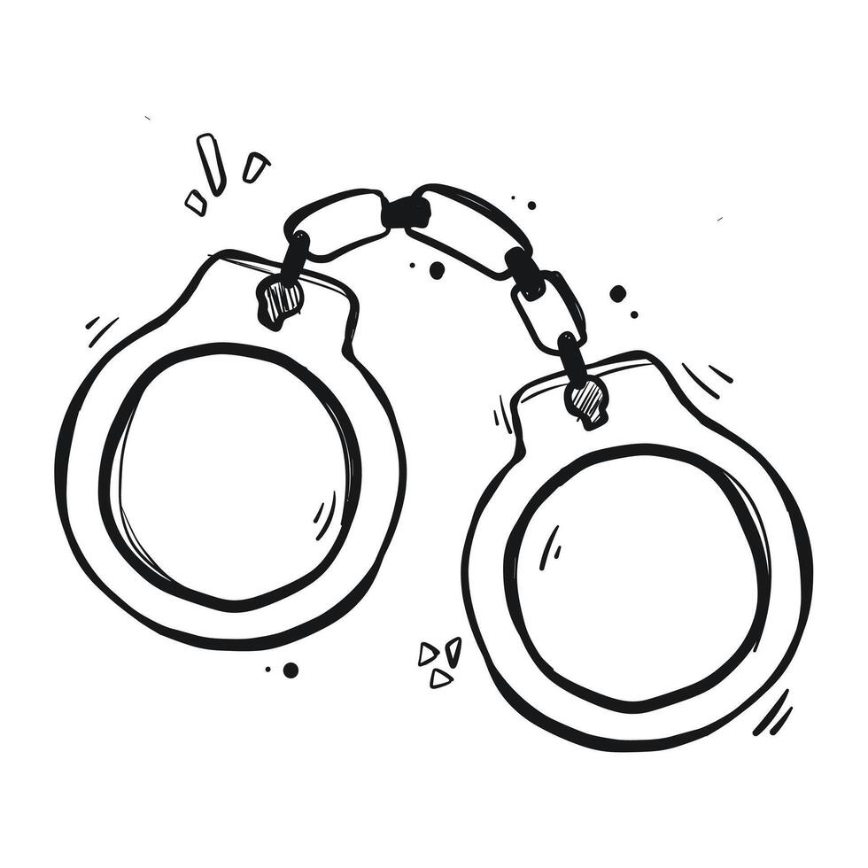 Doodle Handcuffs Icon vector