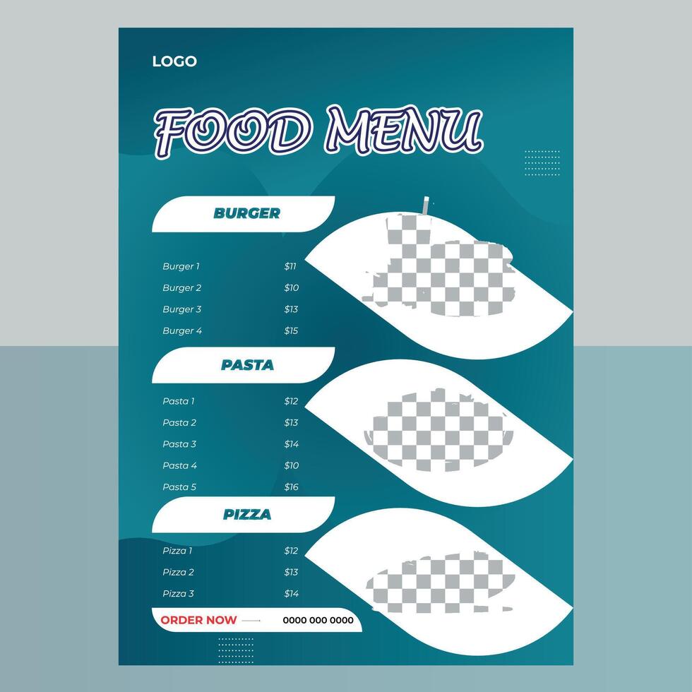 Food Menu and Modern Menu Template Design vector