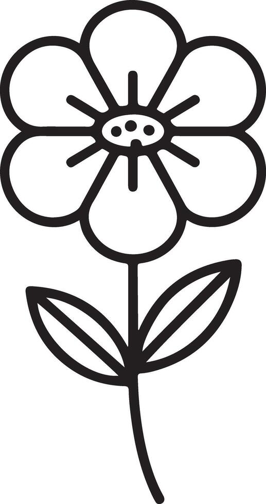Simple Line Drawing of a Serene, Blooming Flower in a Minimalist Style, Evoking Peace and Tranquility vector
