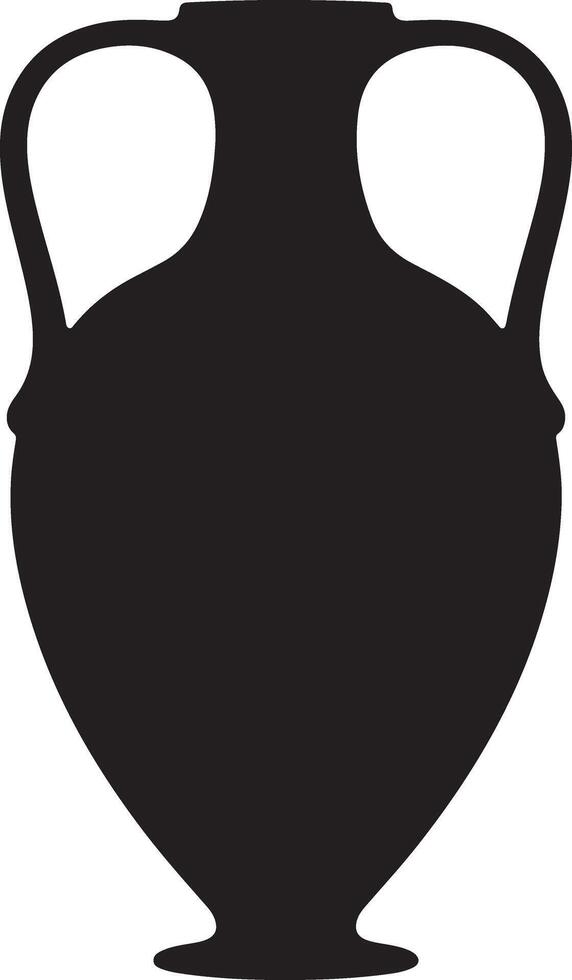 Elegant Black Silhouette of an Ancient Greek Amphora, a Timeless Vessel of History and Mystery vector