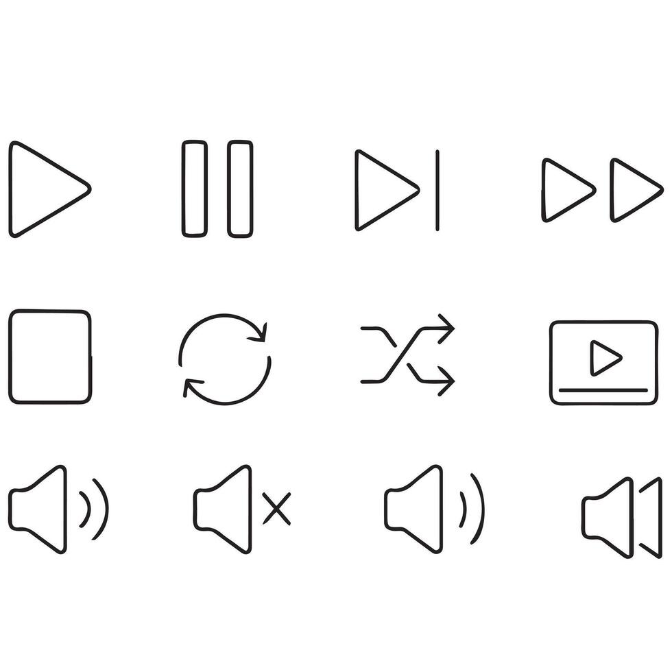 Modern music player play button icon design vector