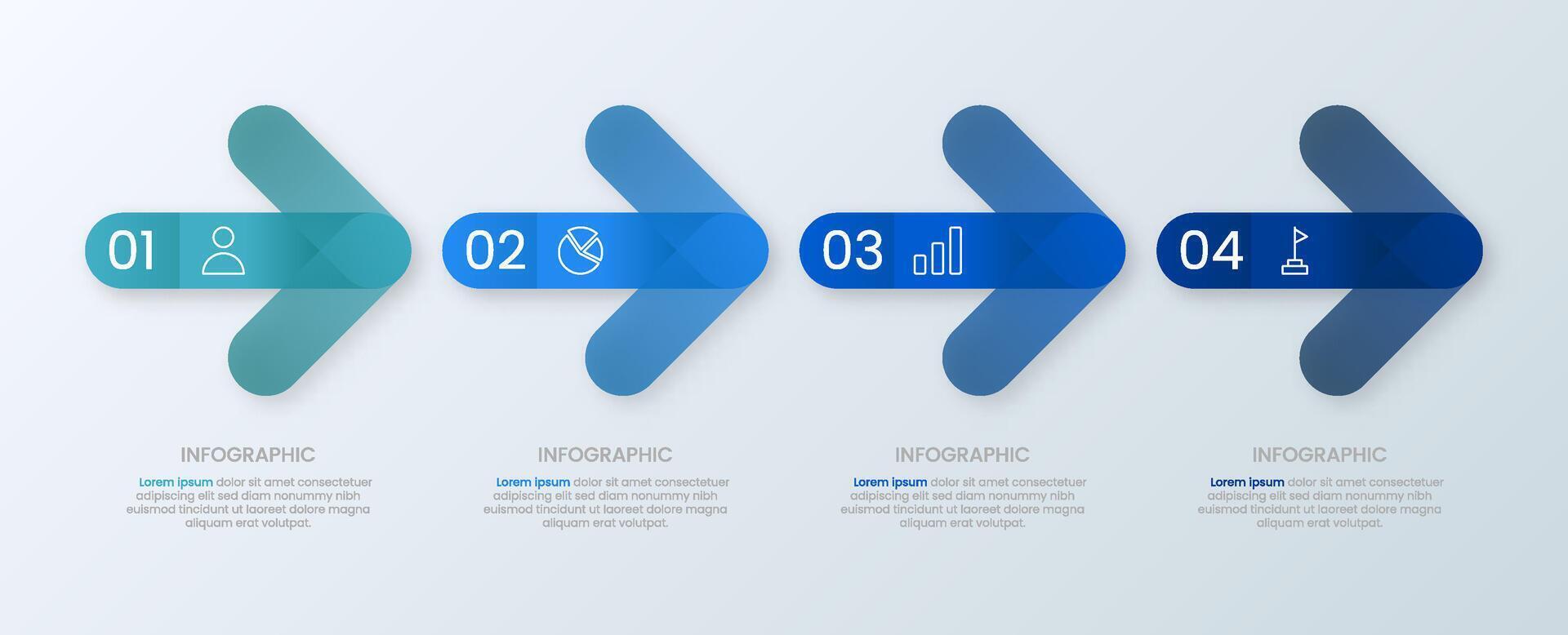 Infographic arrow template design. Business data display process timeline with icons. vector