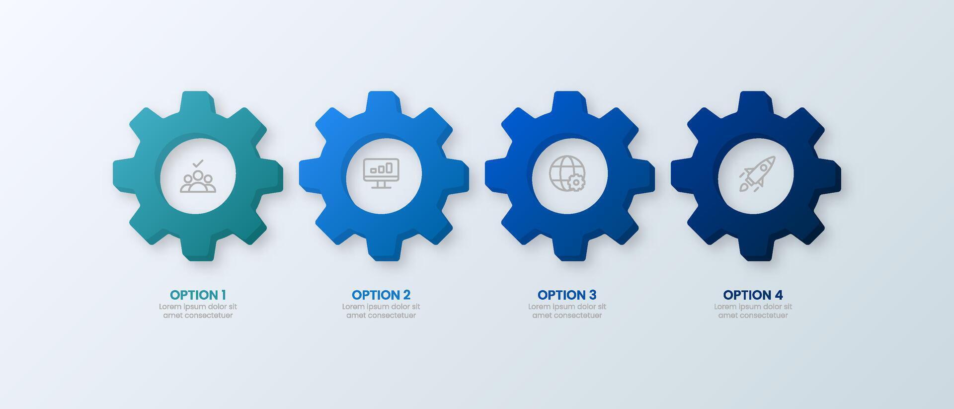 Gear Process Infographic for Business Strategy vector