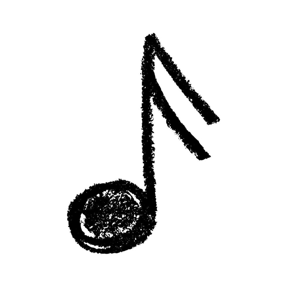 Musical note doodle. Black Hand drawn musical symbol. Single element for print, design, decor, logo vector