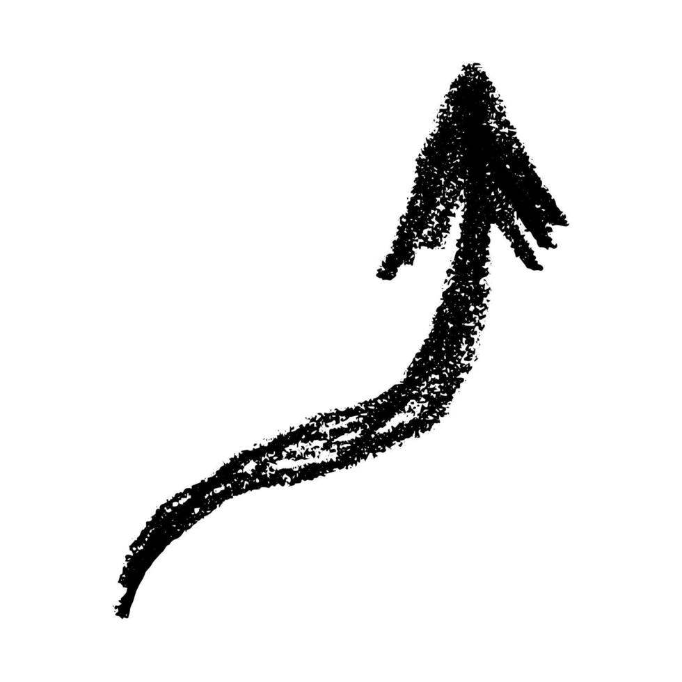 four Hand drawn ink arrow illustration in sketch style. Business doodle clipart. Single element for design vector