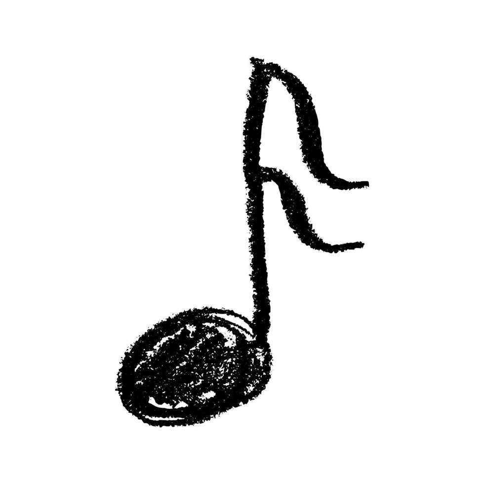 Black Musical note doodle. Hand drawn musical symbol. Single element for design, decor, logo vector