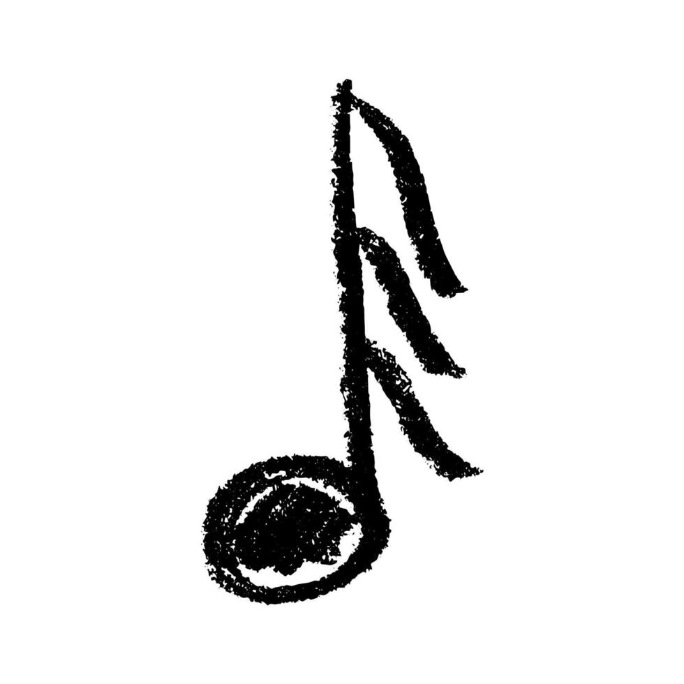 Musical note doodle. Hand drawn musical symbol. Black Single element for print, design, logo vector