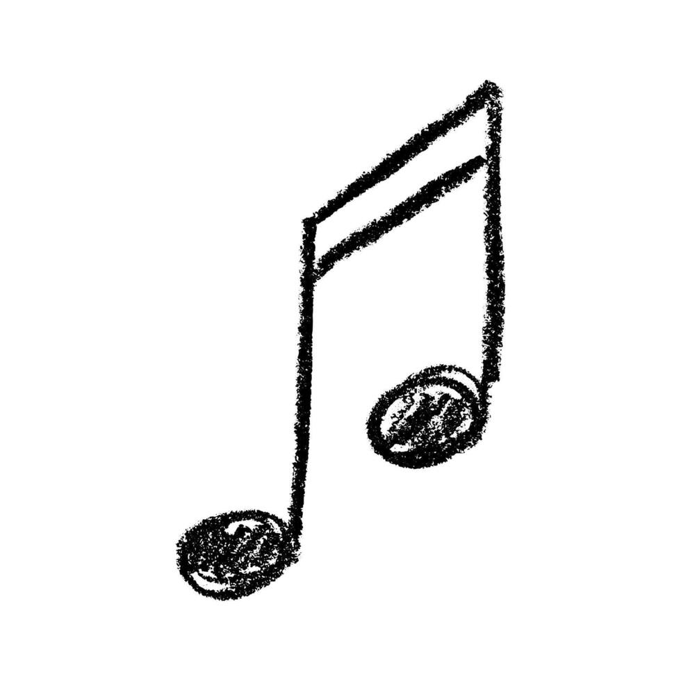 Musical note doodle. Black Hand drawn musical symbol. Single element for web, design, logo vector