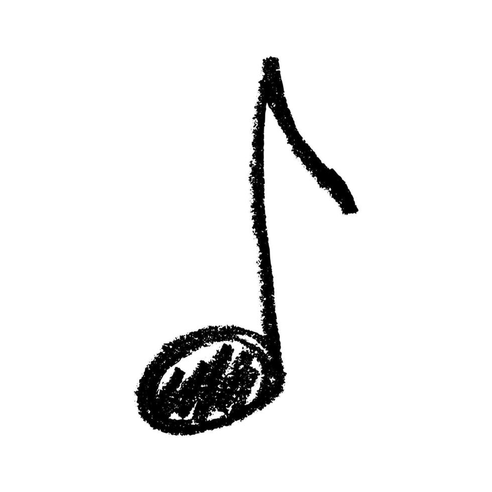 Musical note doodle. Hand drawn musical symbol. Black Single element for design, decor, logo vector