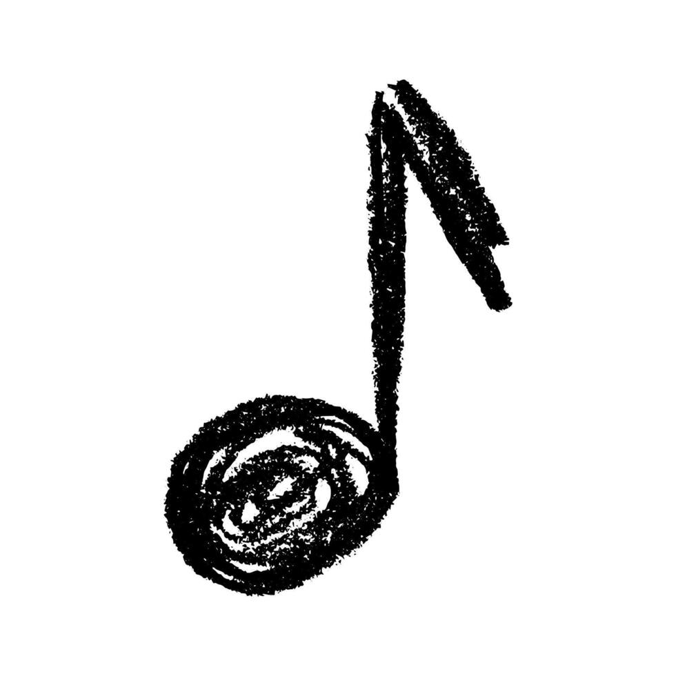 Musical note doodle. Hand drawn musical symbol. Single element for print, web, design, logo Black vector
