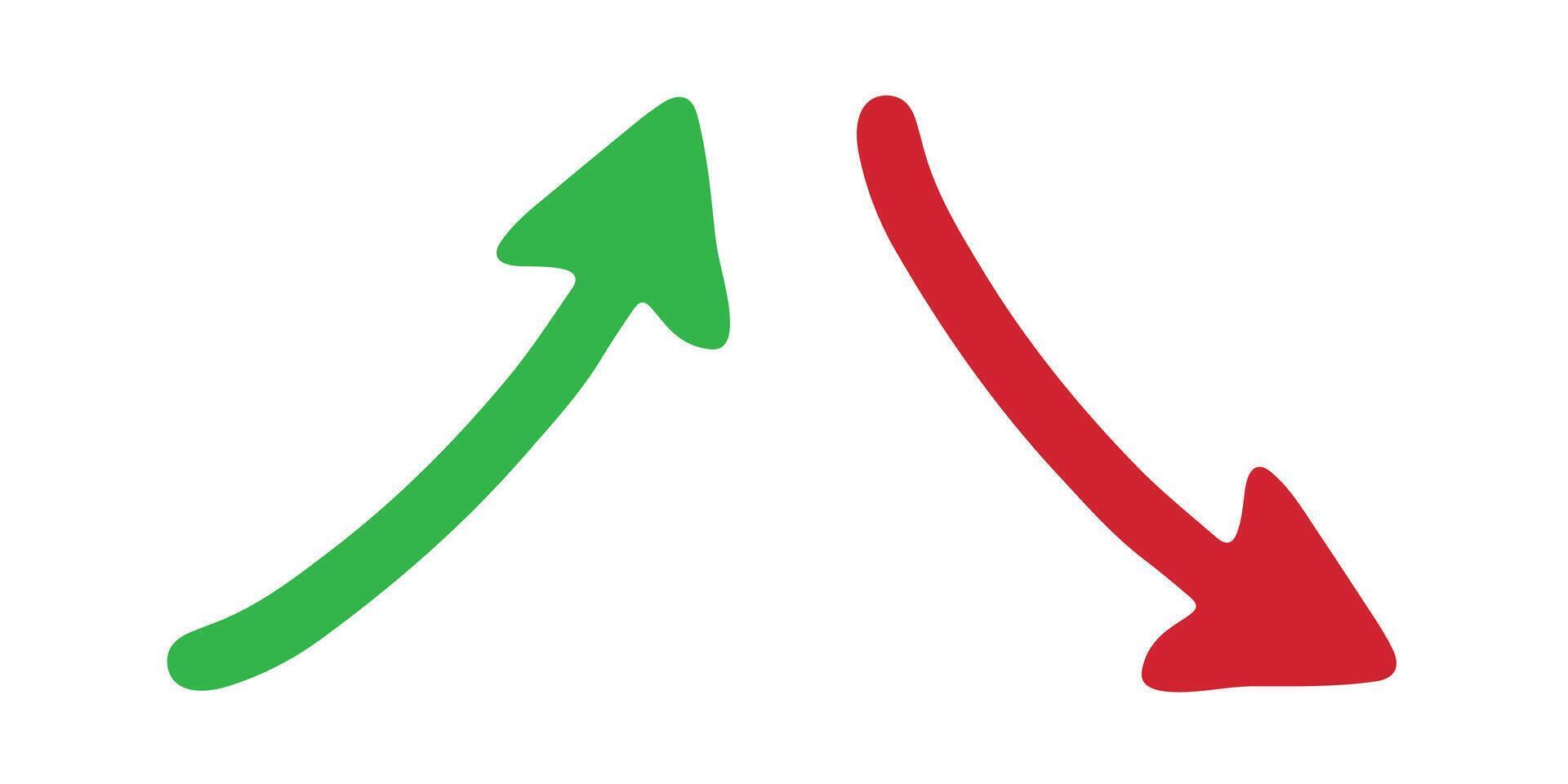 Red Hand drawn arrow symbol. Business clipart. Single element for design vector