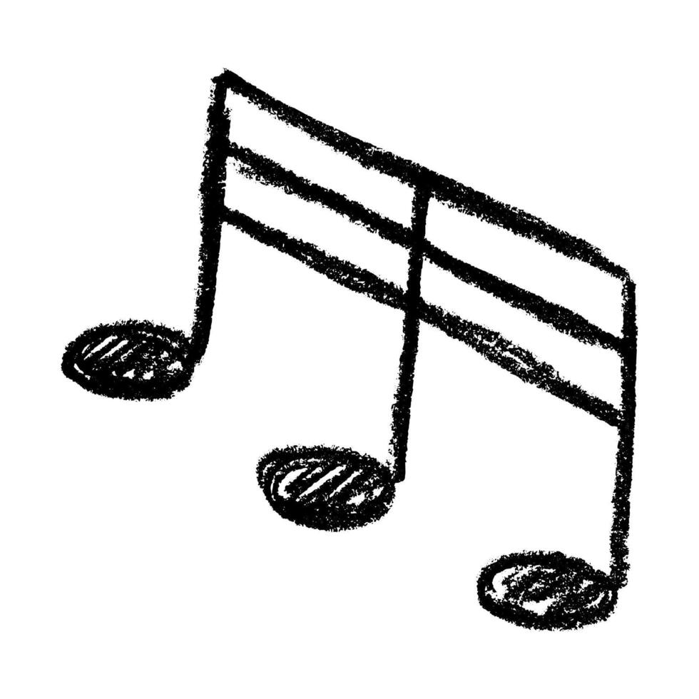 Black Musical note doodle. Hand drawn musical symbol. Single element for print, design, decor, logo vector