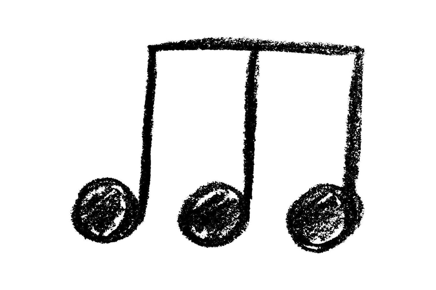 Musical note doodle. Black Hand drawn musical symbol. Single element for web, design, decor, logo vector